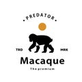 vintage retro hipster macaque logo