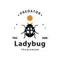 vintage retro hipster ladybug logo