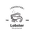 lobster logo vector outline monoline art icon Royalty Free Stock Photo