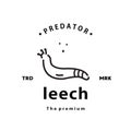 leech logo vector outline monoline art icon Royalty Free Stock Photo