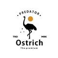 hipster ostrich logo vector silhouette art icon