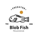 blob fish logo vector outline monoline art icon Royalty Free Stock Photo