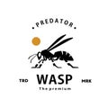 wasp logo vector outline silhouette art icon