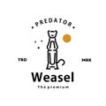 weasel logo vector outline monoline art icon