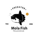 mola fish logo vector outline silhouette art icon Royalty Free Stock Photo
