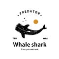 whale shark logo vector outline silhouette art icon Royalty Free Stock Photo