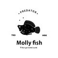 molly fish logo vector outline silhouette art icon Royalty Free Stock Photo