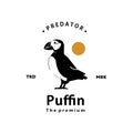 puffin logo vector outline silhouette art icon