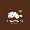 animal anaconda natural logo vector icon silhouette Royalty Free Stock Photo