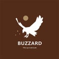 animal buzzard natural logo vector icon silhouette Royalty Free Stock Photo