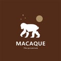 animal macaque natural logo vector icon silhouette