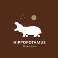 animal hipopotamus natural logo vector icon silhouette