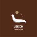 animal leech natural logo vector icon silhouette Royalty Free Stock Photo