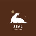 animal seal natural logo vector icon silhouette