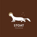 animal stoat natural logo vector icon silhouette