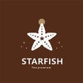 animal starfish natural logo vector icon silhouette Royalty Free Stock Photo