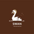 animal swan natural logo vector icon silhouette