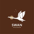 animal swan natural logo vector icon silhouette