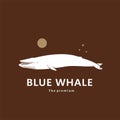 animal blue whale natural logo vector icon silhouette
