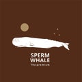 animal sperm whale natural logo vector icon silhouette Royalty Free Stock Photo