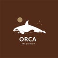 animal orca natural logo vector icon silhouette Royalty Free Stock Photo