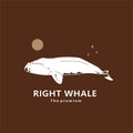 animal right whale natural logo vector icon silhouette Royalty Free Stock Photo