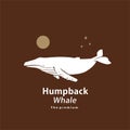 animal humpback whale natural logo vector icon silhouette Royalty Free Stock Photo
