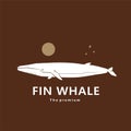 animal fin whale natural logo vector icon silhouette Royalty Free Stock Photo