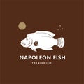 animal napoleon fish natural logo vector icon silhouette Royalty Free Stock Photo