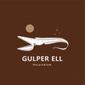 animal gulper ell natural logo vector icon silhouette