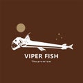 animal viper fish natural logo vector icon silhouette