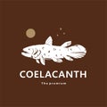 animal coelacanth natural logo vector icon silhouette