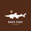 animal rays fish natural logo vector icon silhouette