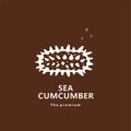 animal sea cucumber natural logo vector icon silhouette