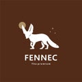 animal fennec natural logo vector icon silhouette