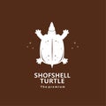 vintage retro hipster shofshell turtle logo vector outline silhouette