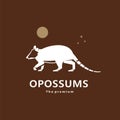 animal opossums natural logo vector icon silhouette