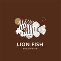 animal lion fish natural logo vector icon silhouette