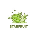 minimalist starfruit logo illustration suitable for fruit shop and farm