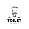 Toilet line hipster logo bowl sanitaryware vector bathroom