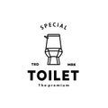 Toilet line hipster logo bowl sanitaryware vector bathroom