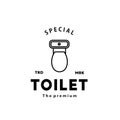 Toilet line hipster logo bowl sanitaryware vector bathroom