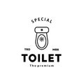 Toilet line hipster logo bowl sanitaryware vector bathroom