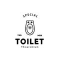 Toilet line hipster logo bowl sanitaryware vector bathroom