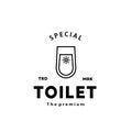 Toilet line hipster logo bowl sanitaryware vector bathroom