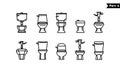 Toilet icon line bowl sanitaryware vector