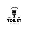 Toilet hipster silhouette logo bowl sanitaryware vector bathroom