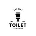 Toilet hipster silhouette logo bowl sanitaryware vector bathroom