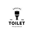 Toilet hipster silhouette logo bowl sanitaryware vector bathroom