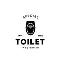 Toilet silhouette hipster logo bowl sanitaryware vector bathroom